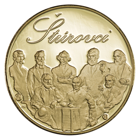 Zlatá medaila Štúrovci - Samo Chalupka - reverz Štúrovci 