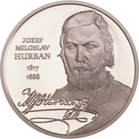 Strieborná medaila (pokovenie ružovým zlatom) - Štúrovci - Jozef Miloslav Hurban