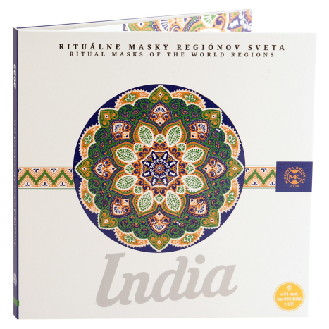 Zlatá minca - 100 Francs CFA - India - Rituálne masky regiónov sveta III.