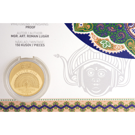 Zlatá minca - 100 Francs CFA - India - Rituálne masky regiónov sveta III.