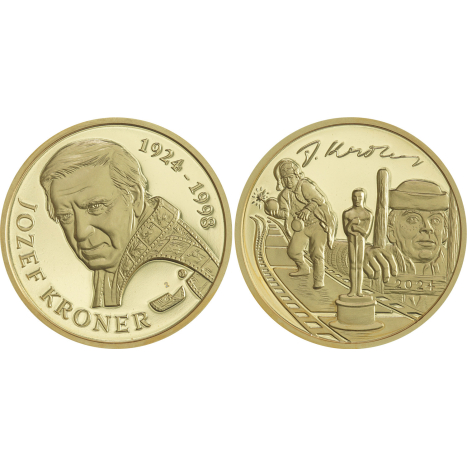 Medaila mosadzná (pozlátená) - Jozef Kroner - 100. výročie narodenia