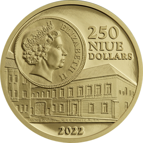 Minca zlatá (250 Dollars) - Kremnický zlatý