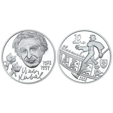 Strieborná minca 10€ (2023) proof - Viktor Kubal - 100.výročie narodenia