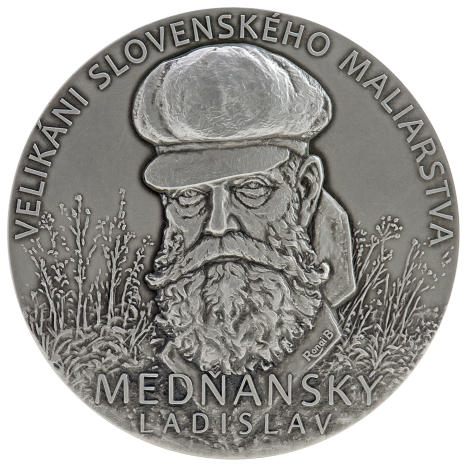 Strieborna medaila Velikáni Slovenského maliarstva - Ladislav Medňanský averz