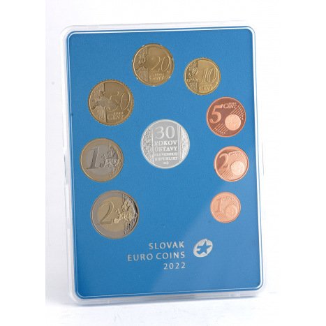 Súbor mincí proof like SR 2022 v plexi obale - 30.výročie prijatia Ústavy SR - mince averz