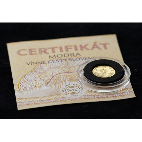 Zlatá medaila s certifikátom Malokarpatská vínna cesta