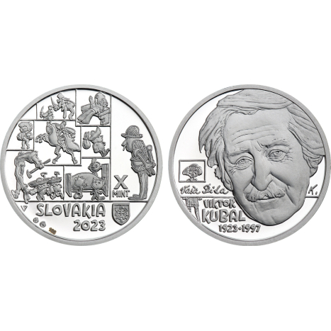 Nezrealizované motívy zberateľských mincí - 10 € Viktor Kubal - 100.výročie narodenia - medaila 2