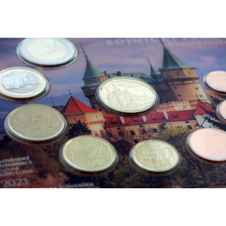  Súbor mincí Bojnický zámok otvoreny obal numitheca s mincami