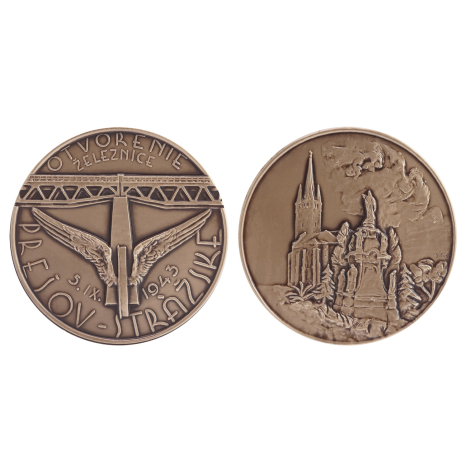 Medaila BP, otvorenie železnice Prešov - Strážske, 5.IX.1943