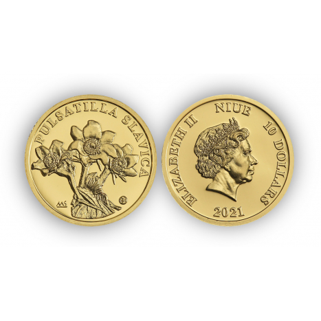 Zlatá minca 10 Dollars Poniklec slovenský - Fauna a flóra na Slovensku