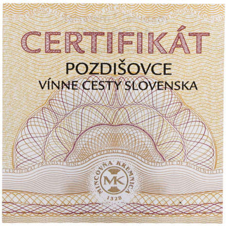 Zlatá medaila - Vínne cesty na Slovensku - Pozdišovce