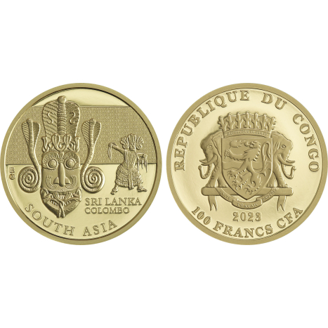 Zlatá minca - 100 Francs CFA - Srí Lanka - Rituálne masky regiónov sveta XV. Primárne karty      Zobraziť