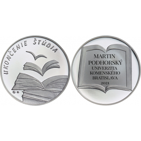 Personalized silver medal "Graduation" version 2