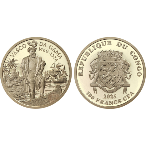 Svetoví moreplavci a objavitelia - Vasco da Gama - zlato 1 Oz