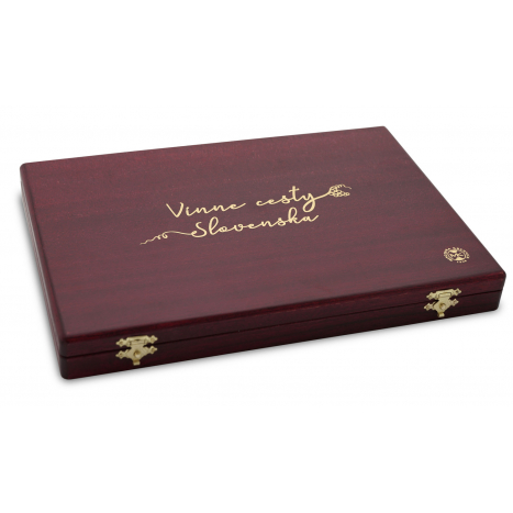 Wooden box for medals Wine routes in Slovakia