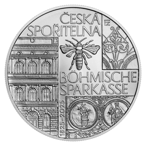 Strieborná minca 200 Kč (2025) - Založenie českej sporiteľne Böhmische Sparkasse