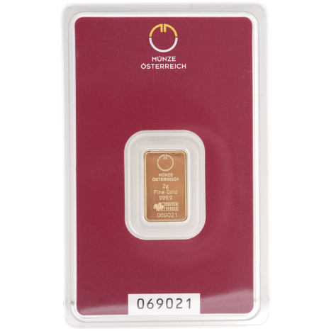 Investičné zlato - zlatá tehlička 2 g - Münze Österreich