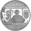 Strieborná minca 10€ (2024) proof - Jozef Kroner - 100.výročie narodenia