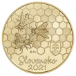 Minca 5€ Včela medonosná averz s motívom včely medonosnej a včelieho plástu