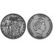 Strieborná minca 2 Dollars Bitka pri Termopylách z edície Bitky v dejinách sveta averz vojaci, reverz kráľovná Elizabeth