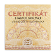 Zlatá medaila - Vínne cesty na Slovensku - Hamuliakovo - certifikat