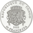 Strieborná minca 20 Francs CFA - India - Rituálne masky regiónov sveta III. reverz
