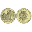 Zlatá minca 100 Francs CFA- Rusko - Rituálne masky regiónov sveta 