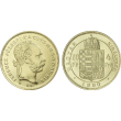 Zlatá medaila - Kremnické razby Františka Jozefa - 4-zlatník (4-forint/10-frank z roku 1880) *iný tvar hlavy